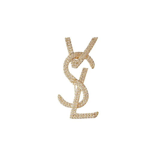 WOUG design Y letter brooch 2024 new trendy women's exquisite corsage brooch coat hair gold + gift box