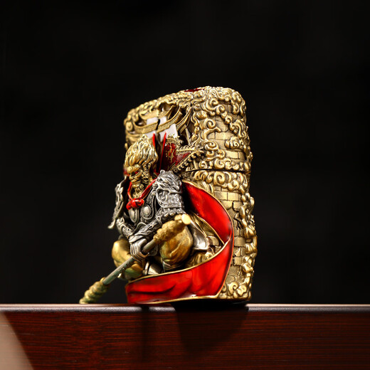 Zippo [schwarzer Wukong] Schatz helleres echtes leuchtendes schwarzes Mythos Wukong Luminous Fighting Battle Buddha High-End-Geschenk Black Wukong Kupfer (DY9902TJ) All-Code