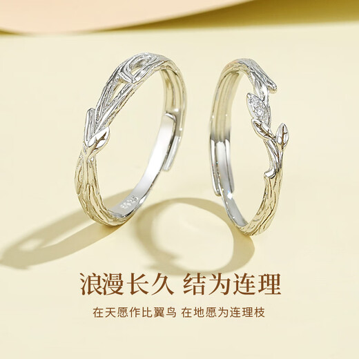 ALLOVE Lian Lizhi Couple Ring Men's and Women's Sterling Silver Proposal Ring Birthday Gift for Girlfriend and Wife Practical Wedding Gift