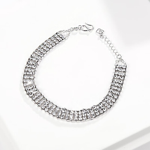 Yuan Shengfu's new PT950 high-quality fashion transfer beads platinum bracelet, shiny large platinum bracelet, 13.25 grams, length 16-18CM