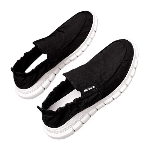 Cloth shoes men's canvas shoes comfortable, lightweight, wear-resistant, non-slip, waterproof, soft sole old Beijing one foot, lazy people, gray 881 recommended to take a larger size 39