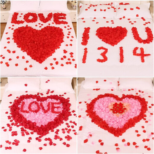 Tinglian Blütenblätter simuliert Rose Engagement Vorschlag Heibefreundschaft Geburtstagdekoration Valentinstag Romantische Hochzeit Hochzeit Breinheitliche Zimmerlayout rosa Blütenblätter/120 Stück