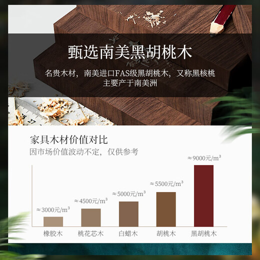 全实木南美黑胡桃木中式家具单人1.8米双人床主卧1.5米家具K831 床+山羊绒亲肤乳胶床垫+床头柜*2 1800*2000   框架结构