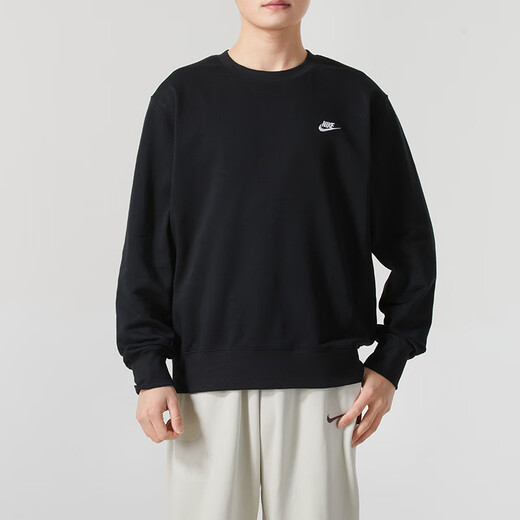 Nike (Nike) Sweat-shirt Vêtements masculins 2025 Été Nouvelle tendance de mode de sport confortable Terry Top Round Round Neck Pullover FN3889-010 S