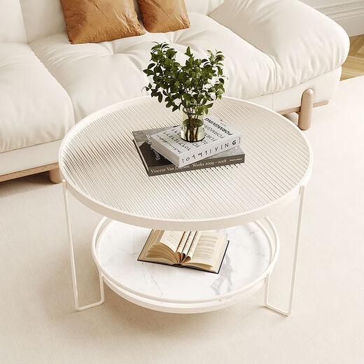 Qi Ji [1048 repurchase] Internet celebrity modern Italian Changhong tempered glass coffee table small living room round household use round coffee table - black frame + brown glass diameter 60CM high 45CM