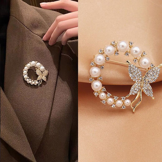 Jingshengya Zhou Brooch Women's High-end Corsage Suit Suit Accessories Light Luxurious Temperament Women's Birthday Gift Practical Noble Brooch Three-piece Set Gift Box