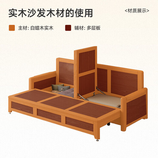Harmonious Home Sofa Bed Ash Sofa Bed Integrated Dual-Use 2025 New Foldable Small Apartment Sofa Living Room 1.68m Sofa Bed [Storage]
