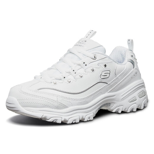 斯凯奇（Skechers）女鞋春秋2025新款小白鞋厚底增高老爹鞋熊猫鞋运动鞋轻便休闲鞋 11979-WSL 37