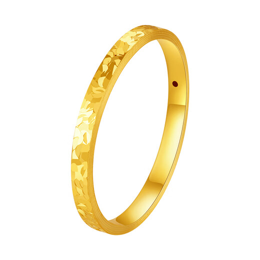Water shell gold pure gold 999 crushed ice ring gold ring for women, small gram weight birthday gift, 12 rings + gold weight about 1 gram (face width about 2.1mm) More refunds, less compensation