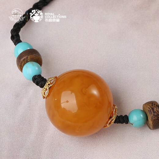 Potala Palace unique beeswax turquoise agarwood necklace amber pendant for men and women new Chinese style pendant as a birthday gift for my wife