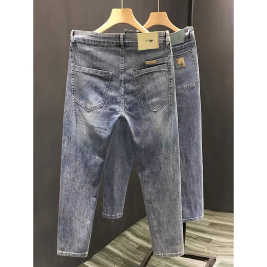 Sakura makeup design sense nine-point jeans men's trendy brand handsome slim elastic trousers summer thin 9-point casual pants 691 quality 28