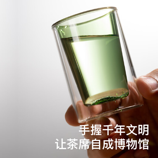 Teastone ancient glazed teacup tea set set cup glass master cup double-layer anti-scalding insulated water cup resistant to high temperatures