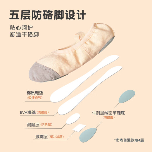 Ai Wu Ge lace-up dance shoes soft sole practice shoes children and girls dancing ballet shoes meat color 30
