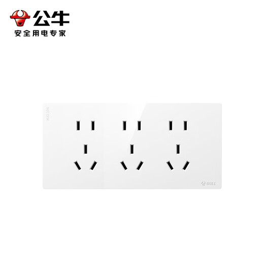 Bull (BULL) switch socket Ultra-thin 118 type socket switch 15-hole nine-hole socket panel G60Z356 shiny white