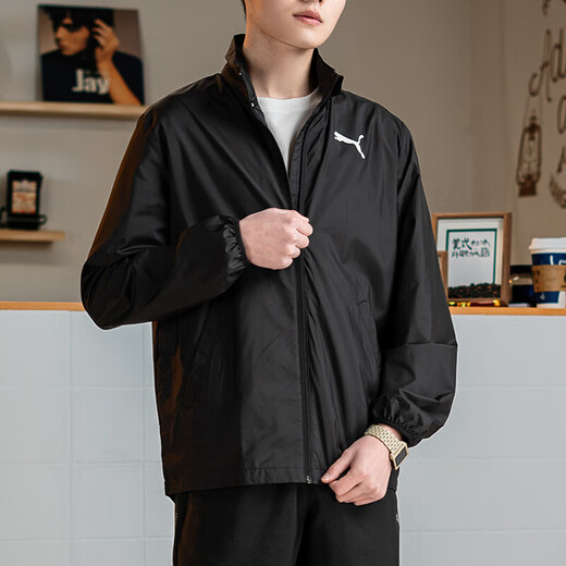 PUMA Jacket Men's Running Fitness Casual Sportswear Outdoor Travel Lightweight Loose Windproof Woven Jacket M