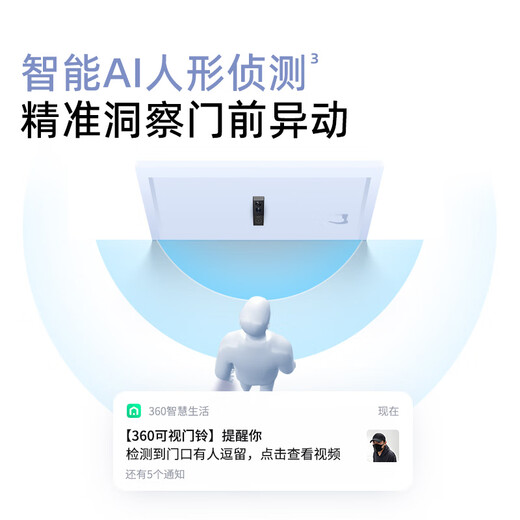 360 Videotorklingel 6 Smart Maoyan Home Camera 3 Millionen Ultra-Definition Bildqualität Intelligente elektronische Katzenaugenüberwachung intelligent