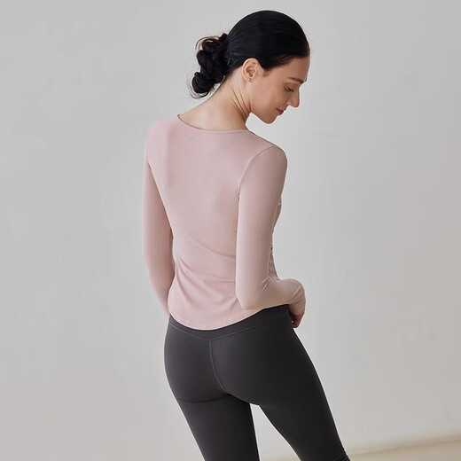 Gigt gentle wind sports long-sleeved T-shirt yoga wear slimming Pilates yoga fitness top clay powder M