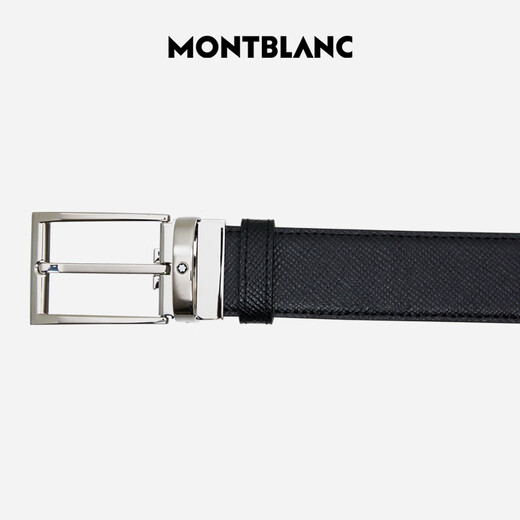 万宝龙MONTBLANC 黑色/靛蓝色双面腰带皮带120x3.5cm 118438 七夕礼物