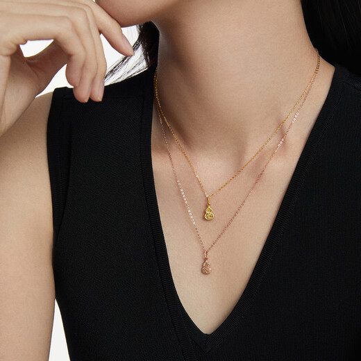 Chow Tai Fook O-shaped chain 18K gold chain plain chain sparkling and versatile E125980 40cm