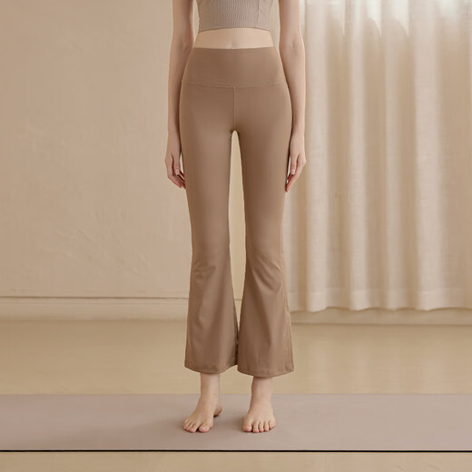 LULUUVTTOH High Waist Hip Lifting Yoga Pants Women's Nude Flared Pants Seamless Stretch Pants Pilates Sports Fitness Wide Leg Pants Scented Whale Blue M Recommended 95-110 Jin Jin equals 0.5 kg