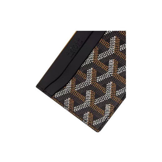 GOYARD geometric pattern printed color block canvas and calfskin card holder card holder regular men and women same style couple model black
