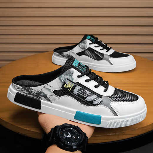 Changxiang Huili 2025 summer large-size sandals 45 hollowed-out half-slippers national trendy board shoes 46 breathable sports and casual shoes 47 723 white orange 39
