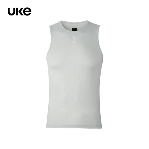 UKE men's new spring and summer outdoor cycling breathable road bike base shirt sleeveless vest Yunqing fog gray L