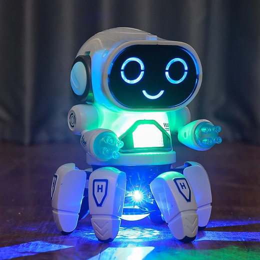 Electric intelligent robot that can sing and dance children 1-2 years old 0-3 babies baby toys boys and girls [White] 20 songs_Battery version