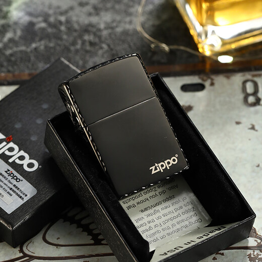 ZIPPO【情人节限定】之宝打火机套装正版黑冰双面唐草精雕礼物送礼男 侧雕唐草商标（单机）(DY9902ZB) 均码