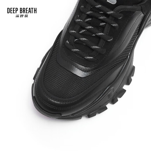 
DEEP BREATH Deep Breath Women's Shoes Thick Sole Fashion Strap Curved Daddy Shoes Casual Shoes AX12242 Black 34
