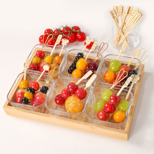 Lan Shengjia candied haws skewers candied haws bamboo skewers bamboo skewers fruit forks full set of disposable production tools and materials special candied haws skewers - DIY making tools cartoon four-piece set 100 pieces one set