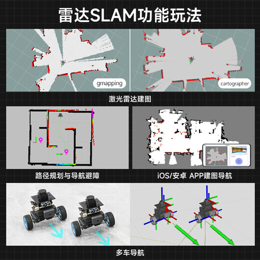 
YahBoom MicroROS robot two-wheel self-balancing ROS2 car AI visual recognition SLAM map construction navigation ESP32 SLAM standard version
