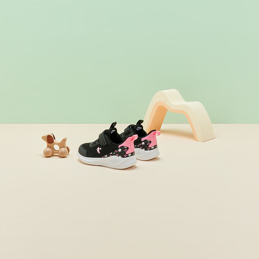 
Jordan QIAODAN children's shoes children's sports shoes 2025 spring and autumn new products for girls' shoes non-slip Velcro children's running shoes black/hydrogen powder 31