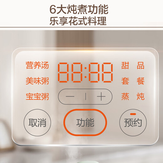 SUPOR Electric Stew Pot, Electric Stew Cup, Electric Casserole, Soup Stew Pot, Bird's Nest Stew Cup, Porridge Cooking Artifact, Electric Cooking Pot, Porridge, Porridge, 1L Double Cup, Top Steaming and Bottom Stewing DZ10YC896