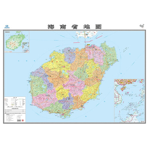 2025全新升级版大幅面地图 海南省地图 尺寸约:1.1米*0.8米 折叠覆膜 大比例政区图城区图市区图 政区区划城市交通路线旅游 乡镇信息 出行易携带 中国分省系列地图