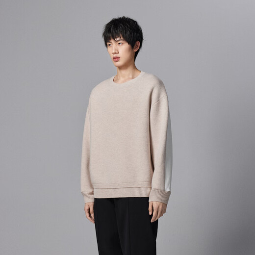 Mai Meng MM Mai Meng Men's Autumn and Winter New Sheep Wool Loose Round Neck Pullover Cardigan Sweater 9EA130392 Rice Camel M