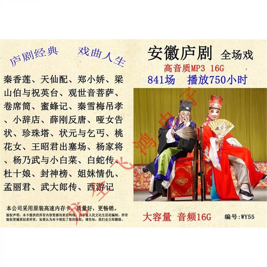 16 g de alta velocidad Luju TF Memory Audio Audio MP3 Full Scene Anhui Opera Singing Machine Tarjeta de memoria Flash 841 16g Anhui Luju Audio 841 16GB
