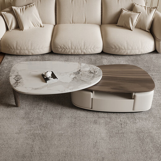 Dipu slate coffee table cobblestone special-shaped minimalist creative shape retractable storage designer side table tea table 2477