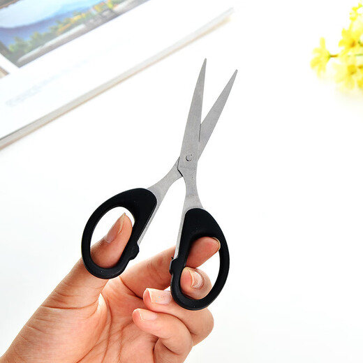 Office scissors, children's handmade scissors, student diy paper scissors, paper knife, stainless steel black small scissors, art scissors 6CMX12CM*3 pieces
