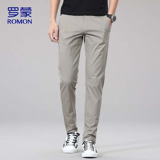 Pantalones de Romon Summer Slim Casual Pants casual de moda Pantalones de pies de moda para hombres Pantalones de hombres versátiles