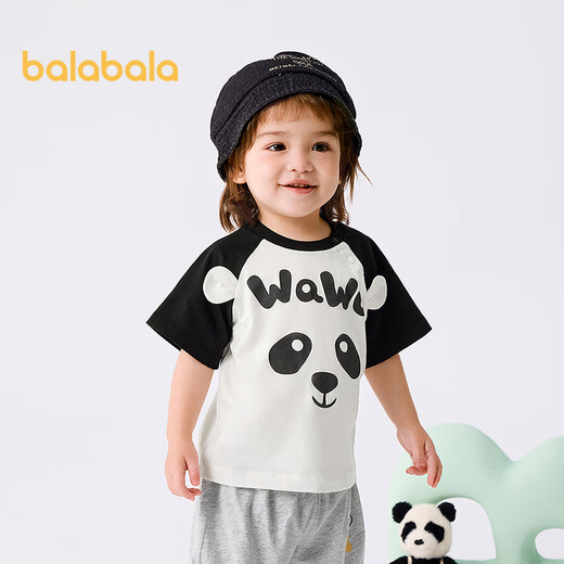 Balabala baby t-shirt baby tops girls clothes boys short sleeves 2025 summer clothes sweet and cute 209225117202