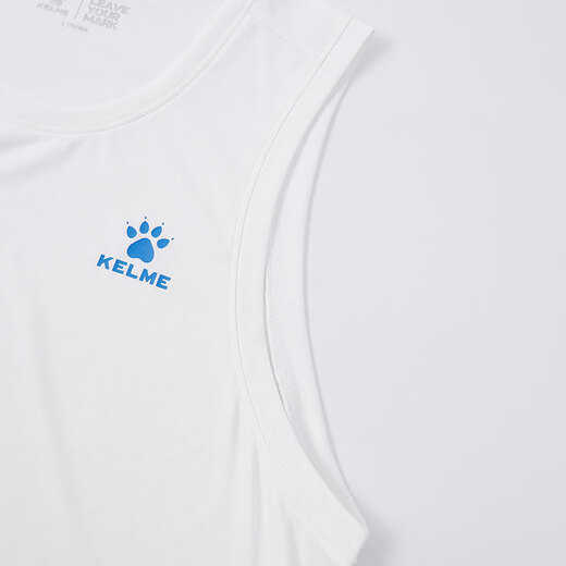 卡尔美（KELME）跑步背心男2025夏季新款马拉松训练速干衣足球健身无袖T恤 光亮白 L