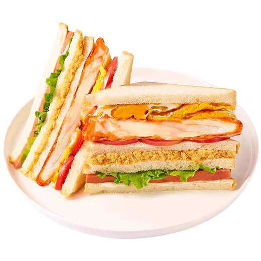 Banya Sister Sandwich Bread Nutritious Breakfast Meal Replacement Chicken Bacon Sandwich Toast Fully Filled Instant Snacks Whole Box [12 Boxes in Total] 4 Flavors Family Photo 1050g
