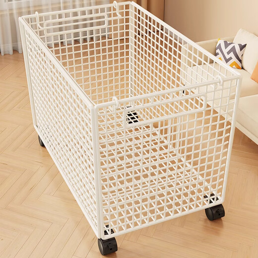 Aomingyuan children's toy storage rack home living room miscellaneous doll storage rack building block storage basket storage basket dirty clothes basket toy storage basket large mobile - white