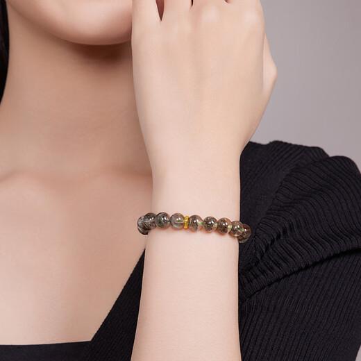 Liuguifu Jewelry Gold Bracelet Green Ghost Broken Gold Bracelet Pure Gold Bracelet Birthday Gift for Women About 0.05g + Brand Gift Box