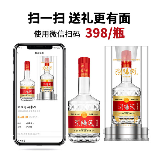 Liuyang River Chunrou V8 Starker Duftflüssigkeit 52 Grad 475 ml*6 Flaschen Ganzkasten Pack Pure Grain Wine High-End-Geschenkbox