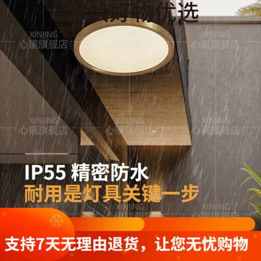 JPHZNB户外吸顶灯别墅大门口门前灯室外过道阳台灯防蚊虫庭 X3893-500/方形