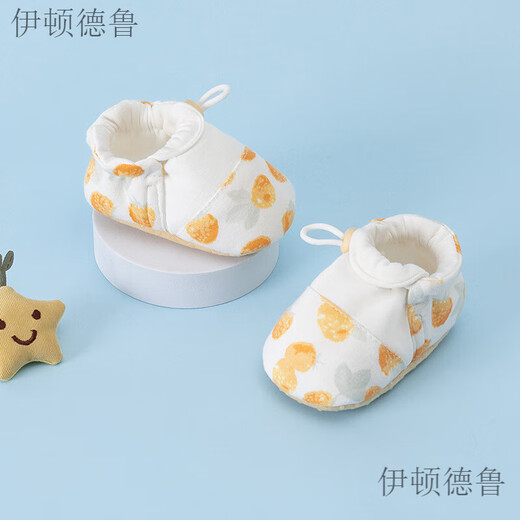 伊顿德鲁新款春秋婴儿鞋子小月龄0-3个月不易掉一岁宝宝学步鞋防滑软底鞋 水墨花草 11 S码内长约10CM(0-6个月宝宝