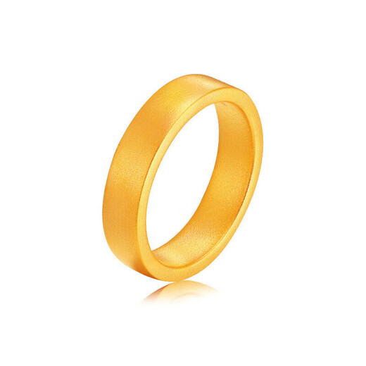 Fu Xifeng gold ring for men and women, pure gold 999 ancient method wide-faced safe and sound ring ring, couple ring, 5.99 grams (please leave a message when ordering)