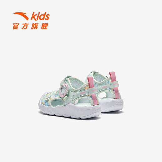 ANTA children's sandals, men's and women's shoes, 2026 summer new breathable Velcro octopus toe and foot protection beach shoes for women, oxygen green/Anta white-6 20